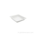 Pans de nourriture de porcelaine blanche blanche rectangulaire